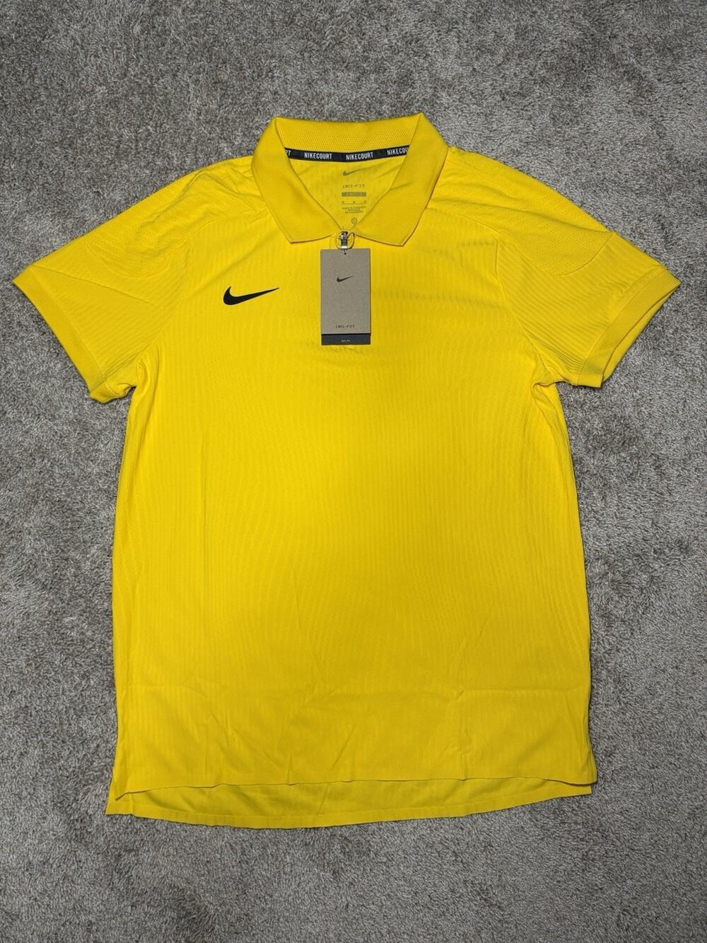 Nike Court Dri-FIT 1/4 Zip Tennis Polo Yellow HQ0792-728 Men’s Size Medium NEW
